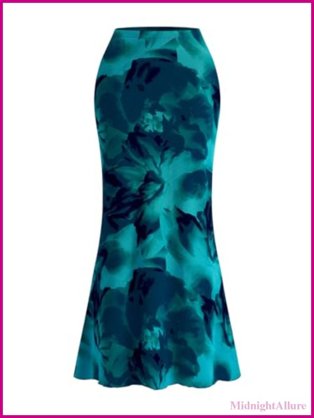 Women's Floral Mesh Bodycon Fishtail Maxi Skirt High Waisted Summer